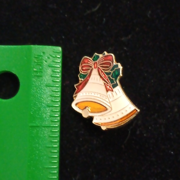 Christmas Bells Vintage Pin - Picture 2 of 5